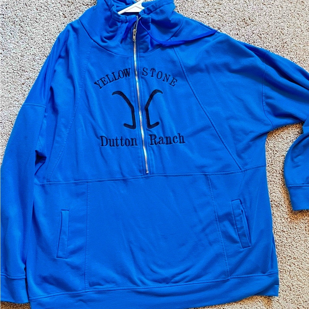 Blue Zip-Up Pullover